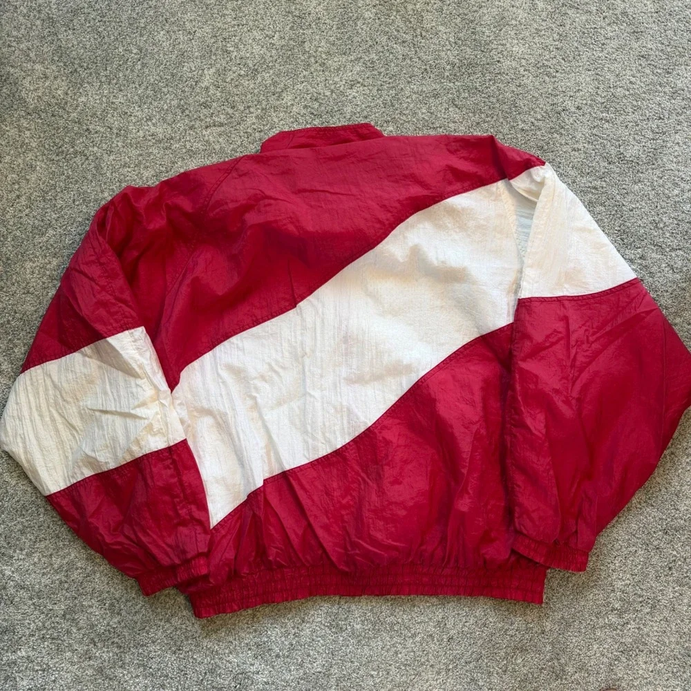 Vintage Red Oak Indiana University IU Hoosiers Windbreaker Jacket Red White XL